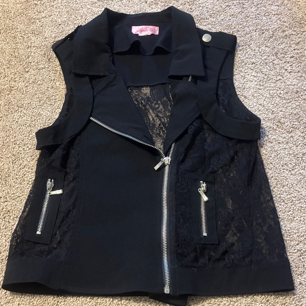 Stylish Black Lace Vest